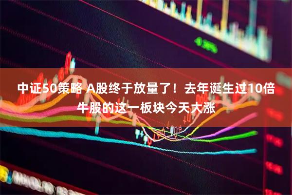 中证50策略 A股终于放量了！去年诞生过10倍牛股的这一板块今天大涨