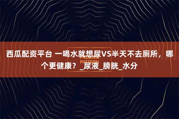 西瓜配资平台 一喝水就想尿VS半天不去厕所，哪个更健康？_尿液_膀胱_水分